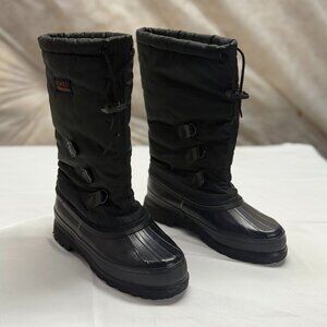 Sorel Snowlion Womans Waterproof Felt Lined Black Tall Snow Boots Women Size 7